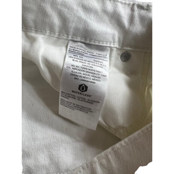 Levi Strauss Mis Rise Skinny Crop Women's White Jeans - Picture 4 of 9